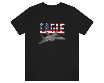 American Flag F-15 Eagle Fighter Airplane T-Shirt