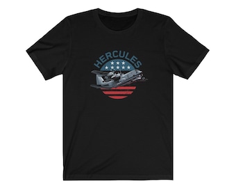 C-130 Hercules American Flag Crest Airplane T-Shirt