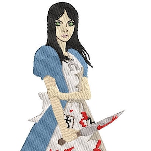 Creepy Alice Embroidery Design Multiple Sizes 4x4, 5x7 , 8x8