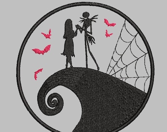 Jack Skellington and Sally Hill Embroidery Design