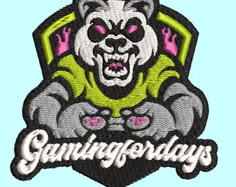 Gamer Gaming for Days Embroidery design