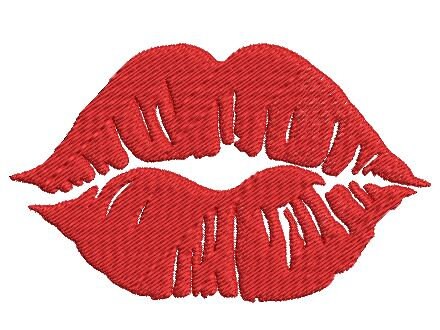 Lips Luscious Kiss Embroidery Design 3 Sizes Digital , jef, pes, exp, dst, xxx, hus, vp3 formats