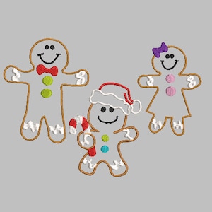 Gingerbread Family Embroidery Design suit 4x4 Hoop