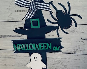 Halloween Street Sign and Sign Paint Kit SVG File - digital files for crafts, laser cut with glowforge and other C02 laser cutters