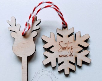 Santa Magic Key for Christmas - Laser Cut Files digital svg, dxf files for crafts, laser cutting and engraving for Glowforge + Others