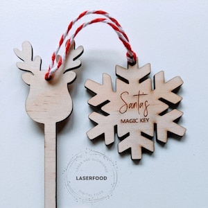 Santa Magic Key para Navidad - Archivos de corte láser svg digital, archivos dxf para manualidades, corte y grabado láser para Glowforge + Otros