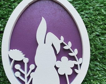 Easter Bunny Ornament SVG file - 2 different styles - 2 layer - Laser Cut File - digital glowforge ready cut file, easter basket tag