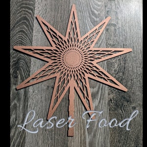 Customisable Christmas Star Tree Topper File - Laser Cut Files for Xmas Trees - digital svg and dxf files for laser cutters like glowforge
