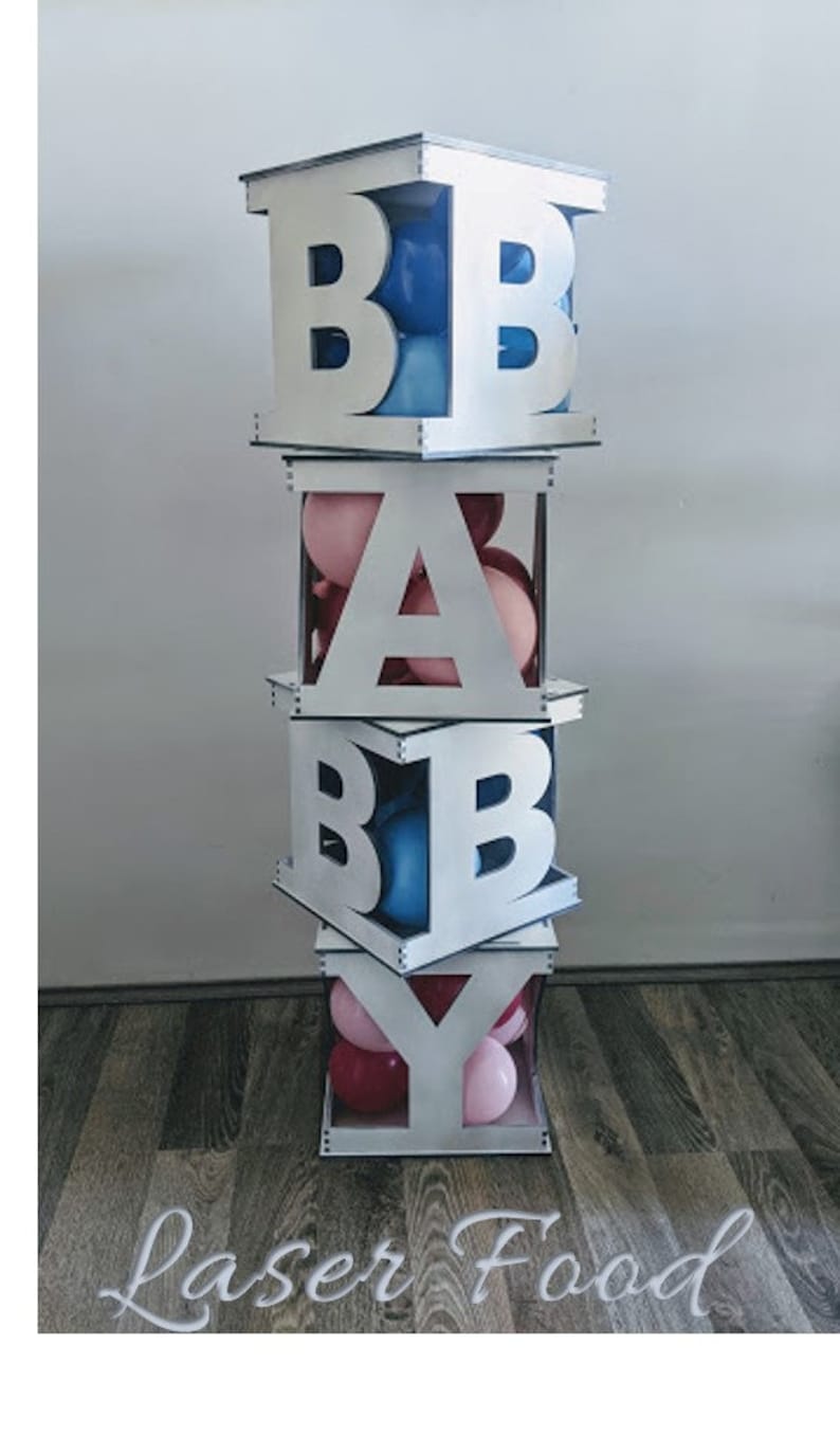 Baby Box Cubes for Baby Shower Laser Cut Files for Laser Etsy