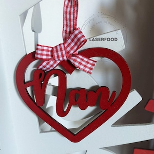 Valentines Heart Bauble svg file - female family names - Valentine Laser Files- Laser Cut Files - digital svg Glowforge ready template