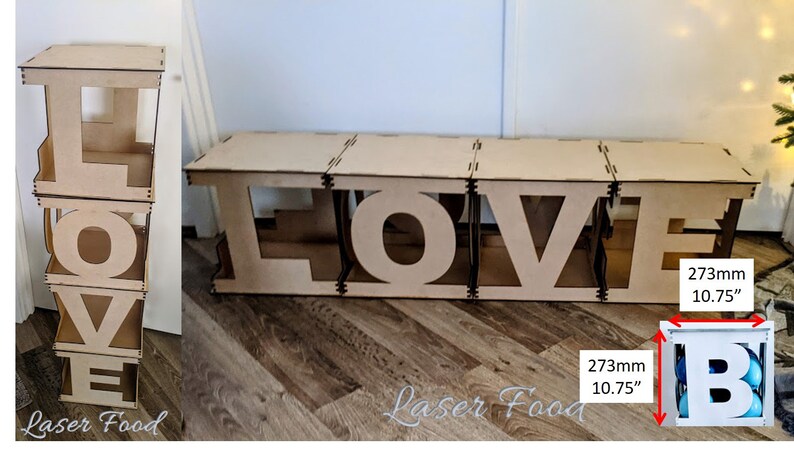 Alphabet Letter Cubes for Glow forge - Parties, Weddings, Bridal Showers and Home Decor - Laser Cut Files box initials character svg image 4