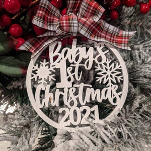 Baby First Christmas Bauble 2021 2022 & 2023 Or Present Tag | Etsy Australia