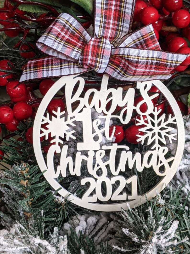 Baby First Christmas Bauble 2021 2022 & 2023 Or Present Tag | Etsy Australia