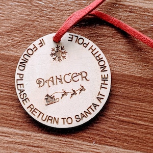 Rentier Lost Tag Datei - Laser Cut Files digital svg, dxf Dateien für Basteln, Laserschneiden und Gravur für Glowforge + Andere
