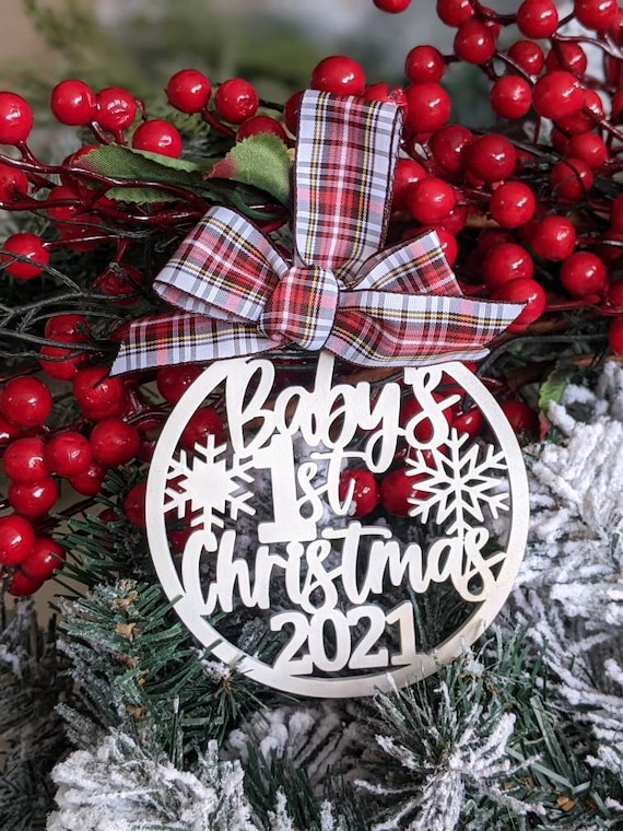 Baby First Christmas Bauble 2021 2022 & 2023 Or Present Tag | Etsy