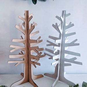 Christmas Tree Decoration - Tabletop display for Baubles and ornaments - Laser Cut Files 2 designs - digital svg + dxf files Glowforge ready