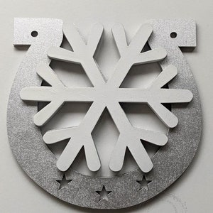 Christmas Large Horseshoe + Snowflake ornament Garlands & Baubles - digital files for laser cut with glowforge and other C02 laser cutters