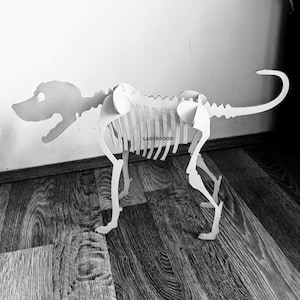 Halloween Dog Skeleton File digital svg and dxf files for crafts, laser cut file using glowforge and other laser cutters image 1