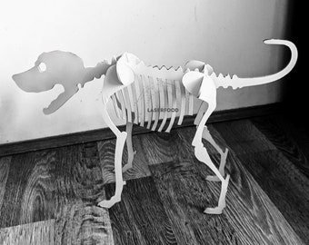 Halloween Dog Skeleton File - digital svg and dxf files for crafts, laser cut file using glowforge and other laser cutters