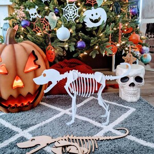 Halloween Dog Skeleton File digital svg and dxf files for crafts, laser cut file using glowforge and other laser cutters image 5