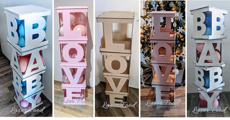Alphabet Letter Cubes for Glow forge - Parties, Weddings, Bridal Showers and Home Decor - Laser Cut Files box initials character svg image 3