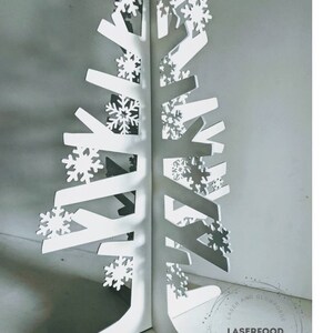 Christmas Snowflake Tree - Tabletop display for Baubles and ornaments - Laser Cut Files - digital svg + dxf files Glowforge ready
