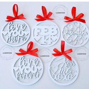 Valentines Ornament designs- 5 svg files - Valentine Laser Files - Laser Cut Files - digital svg Glowforge ready template