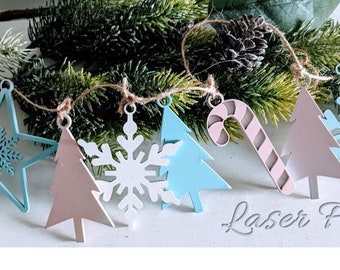 Christmas Garland - Laser Cut Files digital svg and dxf files for crafts, laser cutting and engraving for glowforge and other laser cutters