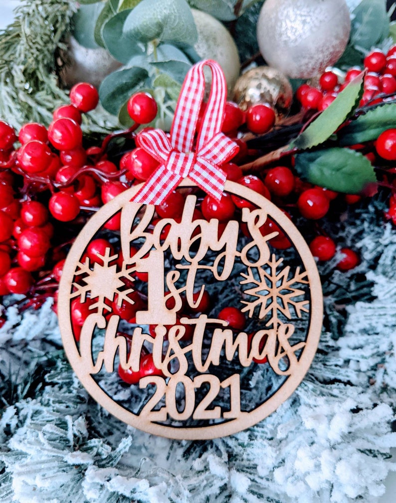 Baby First Christmas Bauble 2021 2022 & 2023 Or Present Tag | Etsy Australia