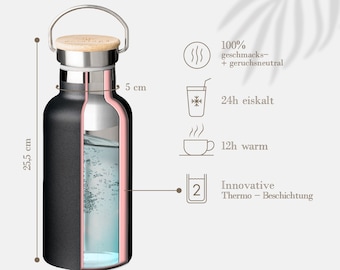 Ecoroyal Trinkflasche Edelstahl 750ml - Thermosflasche für Kinder & Erwachsene - Wasserflasche ist auslaufsicher -  Isolierflasche