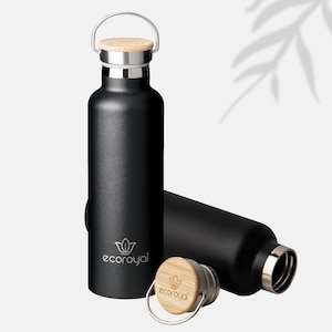 Ecoroyal drinkfles RVS 750ml - thermosfles voor kinderen en volwassenen - waterfles is lekvrij - isoleerfles