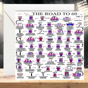 Tarjeta personalizada para 60, 50, 40, 30, 21 o "Camino a los 60", para él/ella, hijo/a, hermano/a, esposo/a, inspirada en The Eagles.