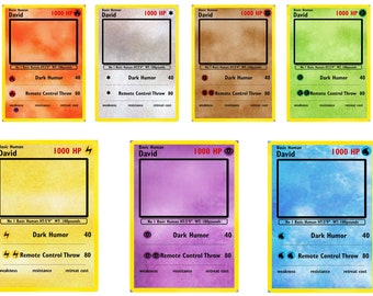 Carte da gioco personalizzate DOWNLOAD DIGITALE, Carte da gioco vuote / File PNG / Fuoco Acqua Elettrico Terra Psichico Erba Normale Metallo + altro