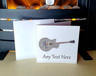 PERSONALISED ELECTRIC GUITAR MUSIC BIRTHDAY FATHERS DAY ANY OCCASION CARD Insert