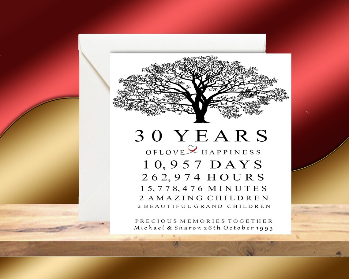 Personalised 30th Wedding Anniversary Gift 30th Anniversary - Etsy UK