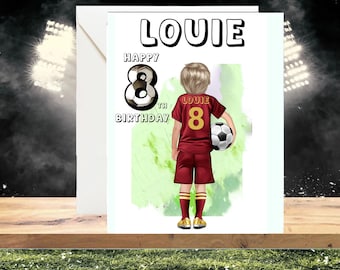 Personalised Football Birthday Card For Him | 5th/6th/7th/8th/9th/10th | Any Age Year Old Card For Son, Grandson, Nephew, Brother, Niece
