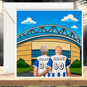 Personalised Football Print / Family Portrait Gift / The Seagulls Inspired Card / Custom Football Gift / Brighton Inspired Card