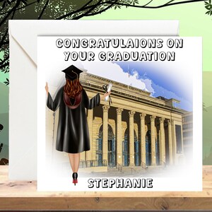 Tarjeta de graduación personalizada - Tarjeta de graduación - Tarjeta de celebración - Tarjeta de felicitación de graduación - Tarjeta de graduación para niña, Universidad de Sheffield