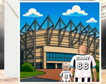 Personalised Football Card/ Family Portrait Card / The Toons Stadium Card / Custom Football Card / Keepsake Card /The Toons Inspired Gift