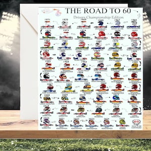 Personalised 60 Birthday, Road To 60, Keepsake Gifts, For Him/Her, Daughter, Son, Brother, Husband, 60th Birthday Card, Formula One Card imagem 4