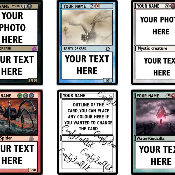 Personalised Magic of the gathering cards DIGITAL DOWNLOAD, MTG Card Blanks | Png Files | Boyfriend, Husband, Gift for him, Gift for son