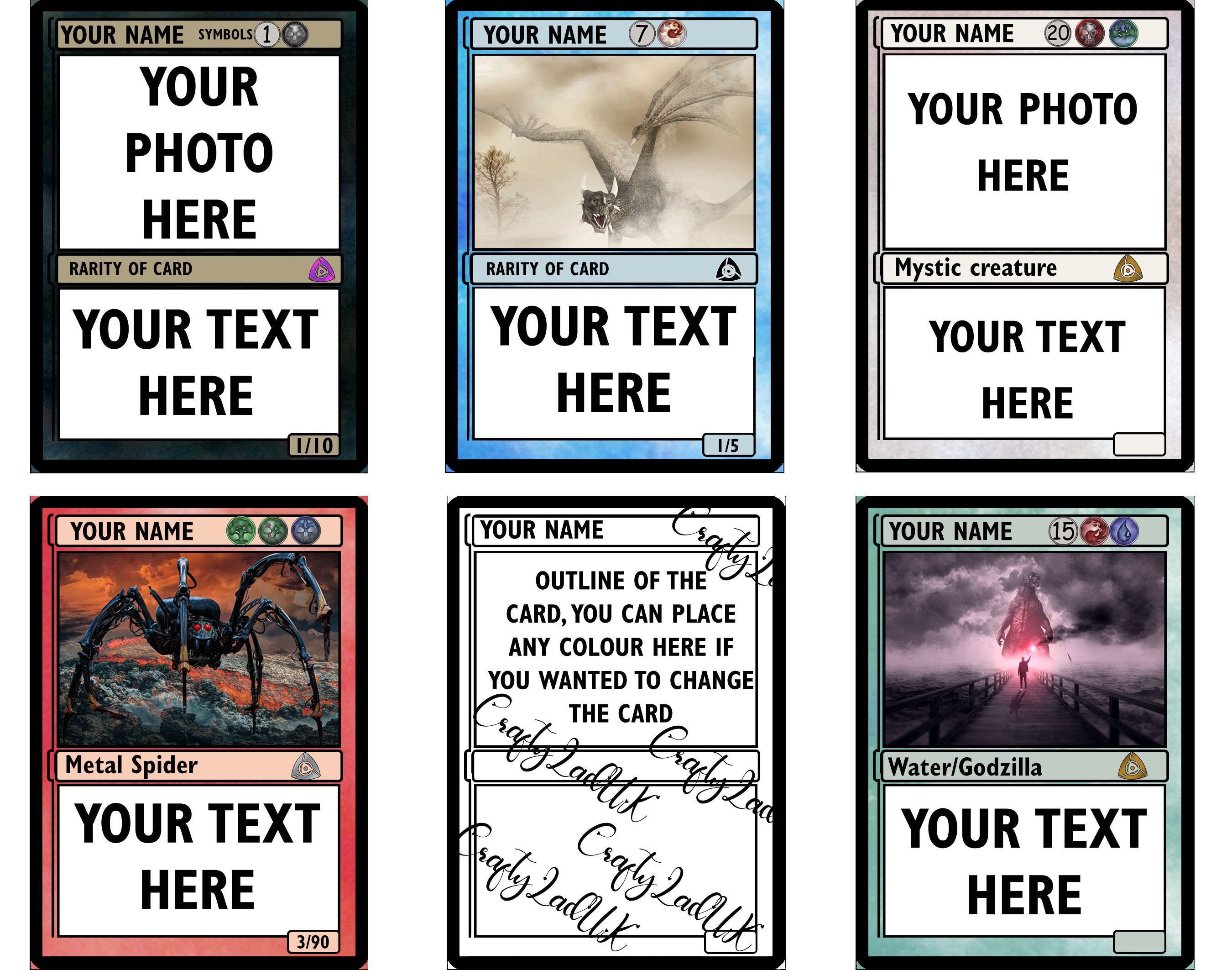 personalised inspired playing cards digital download, mtg card