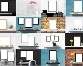 100 Frame MockUps Frame Mock up Bundle modern Mock Up Photograph Styled Stock Photo Template Frame Art print Mockup JPG Digital Download