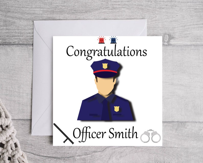 Cop Graduation Generic Personalised Police Officer Graduation Card, Police Man, Police Woman ...