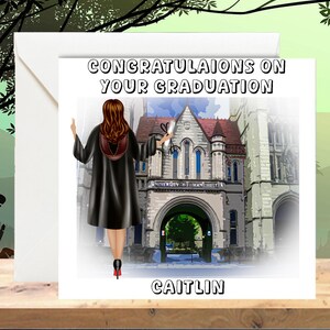 Tarjeta de graduación personalizada - Tarjeta de graduación - Tarjeta de celebración - Tarjeta de felicitación de graduación - Tarjeta de graduación para niña, Universidad de Manchester
