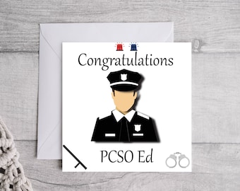 Personalised Police Officer Graduation Card, Police Man, Police Woman, Congratulations Officer, Police Congratulations, Police Academy
