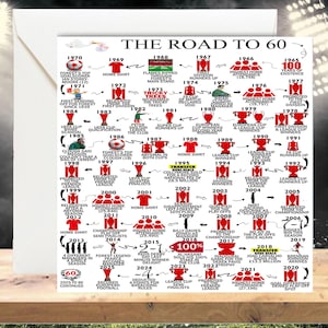 Tarjeta personalizada para 60, 50, 40, 30 y 21 años, "Camino a los 60", para él/ella, hijo/a, hermano/a, esposo/a, inspirada en "The Tricky Trees".
