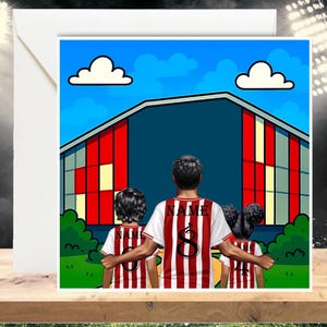 Personalised Football Card/ Family Portrait Card / Stadium Inspired Card / Custom Football Card / Keepsake Card / Brentford Inspired Card