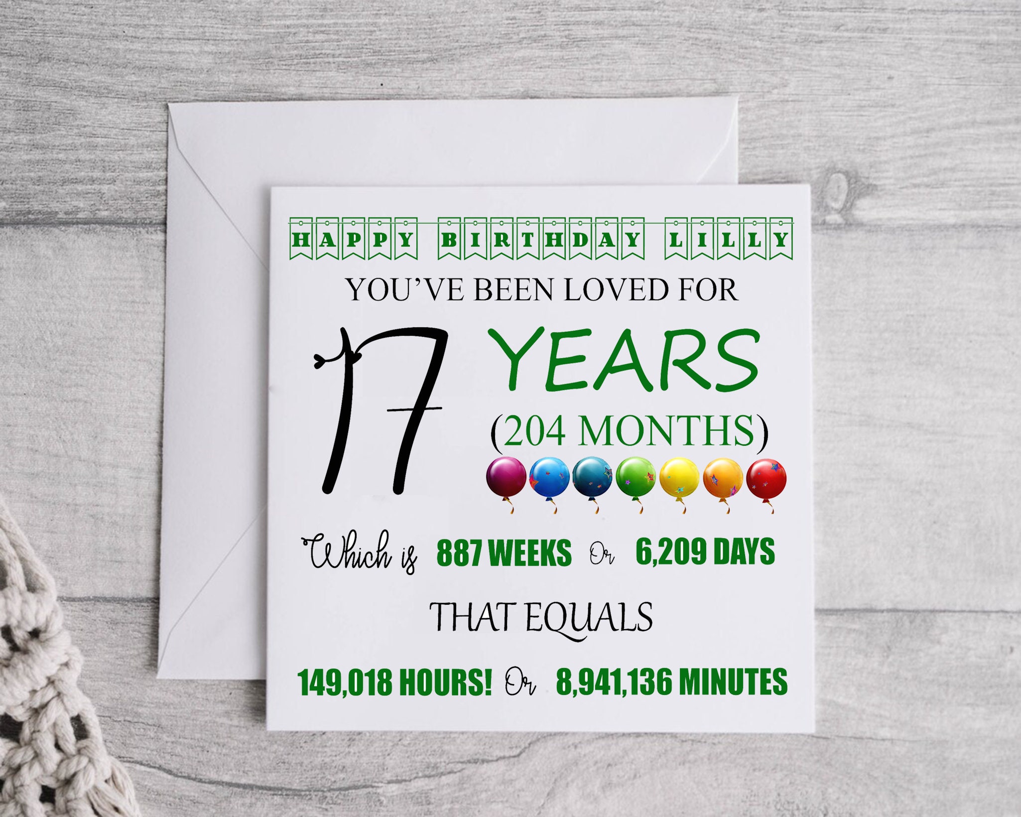 Divertidas Tarjetas De Cumpleaños Número 17 Para Niños Y Niñas, Neón  Brillante, Tarjeta De Feliz Cumpleaños Para Hijo, Hija, Hermano, Hermana,  Nieto, image size:2050x1640