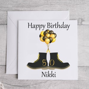 Tarjeta personalizada de feliz cumpleaños para mujer/tarjeta de 50 cumpleaños/regalo de 50 cumpleaños/50 cumpleaños/amiga/mamá/hija/hermana/sobrina/prima/
